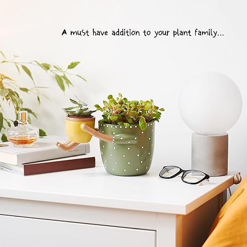 Miniatura 3 de VIRTUNE Adorables macetas de interior. Maceta de 5 pulgadas y maceta pequeña para suculentas de 2 pulgadas con drenaje. Macetas de interior, macetas