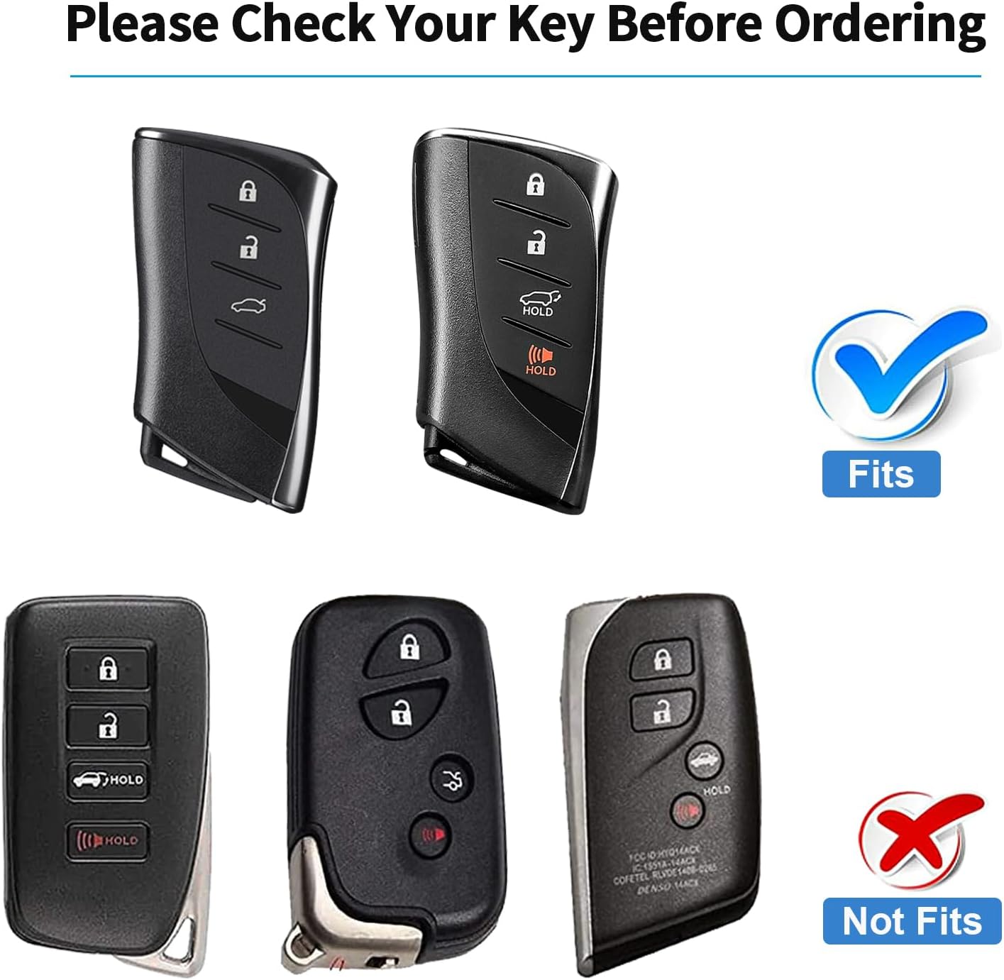 T-carbon Real Glass FiberKey Fob Cover Compatible with Lexus Key Fob Protector Fits for Lexus GX, LC, LS, RZ RX ES NX Key Case,Blue