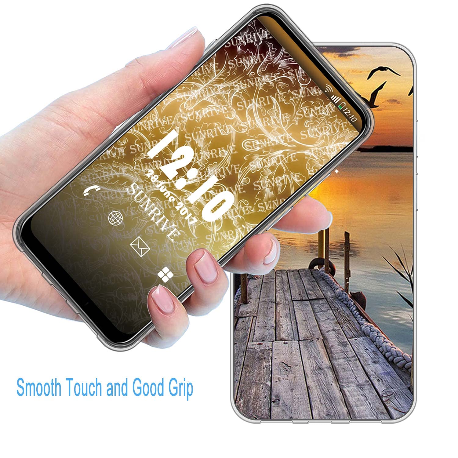 Funda para S10 Plus, Galaxy S10 Plus para mujer, con purpurina, suave, brillante, linda mariposa, corazón, floral, transparente, funda protectora con función atril y correa para Samsung Galaxy S10