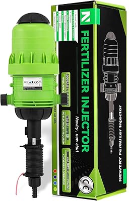 NEWTRY 0.4%-4% Fertilizer Injector for Drip Irrigation 1:250 to 1:25 Adjustable Water Powered Dosing Pump 34 NPT