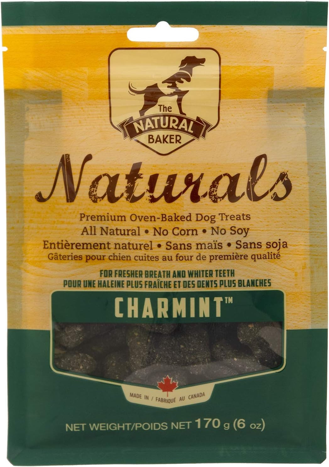 Natural Baker Naturals Charmint Dog Treats, Charcoal, 6 oz