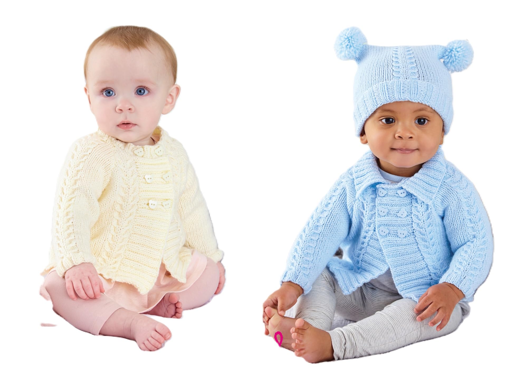 King Cole Baby DK Knitting Pattern - 5925 Jacket, Hat & Cardigan