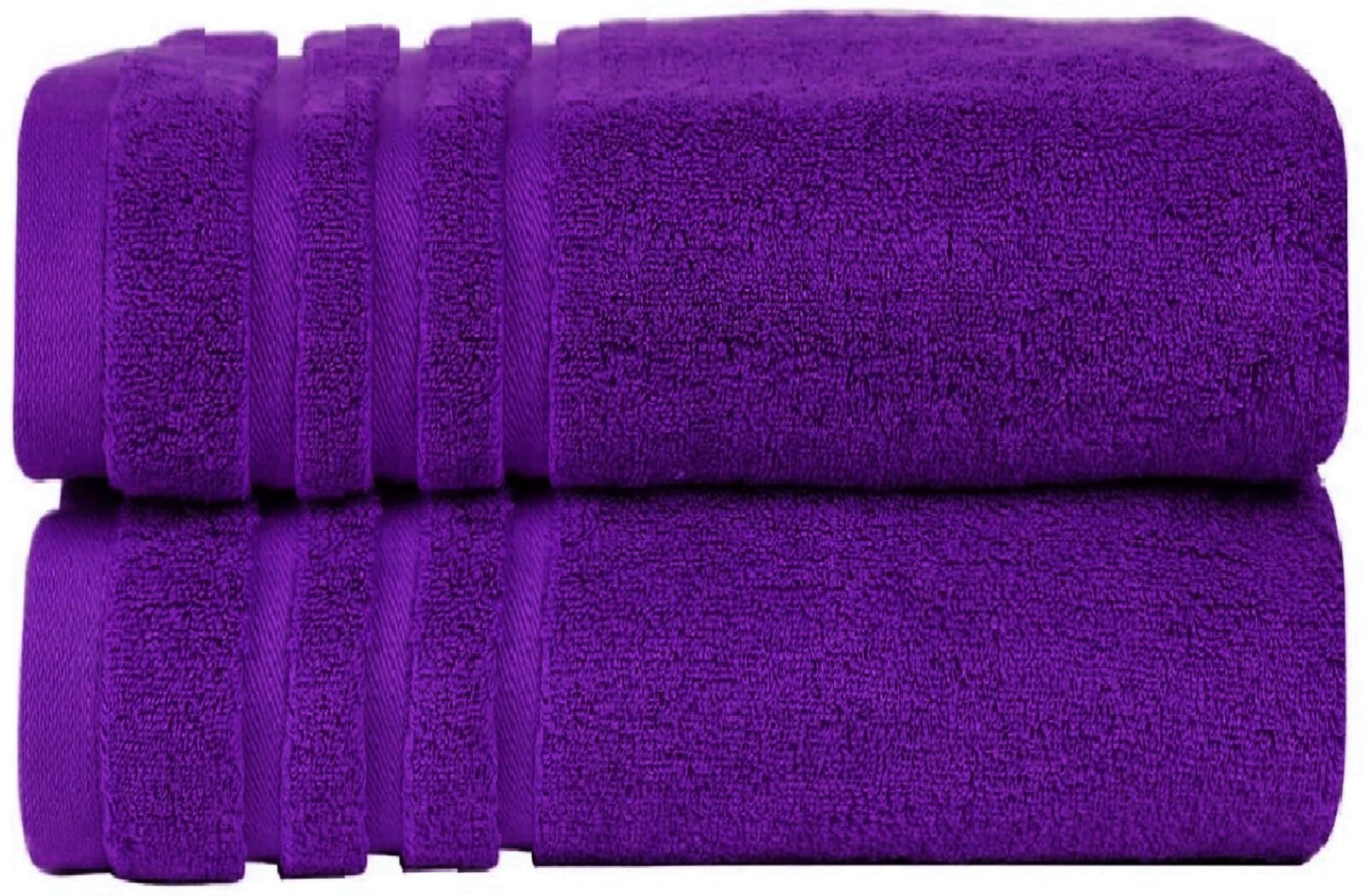 WovenWonder Pack of 2 Super Jumbo Bath Sheets (100 x 200 cm-600GSM) Luxury 100% Egyptian Cotton Soft Extra Large Bath Sheet Towels Highly Absorbent & Quick Dry Hotel Quality Towel Set (Purple)