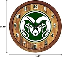 Vista 292 de The Fan-Brand NCAA Oklahoma Sooners: Faux Barrel Top Wall Clock Sports Team Bar Sign Décor - Home Man Cave, Party Decoration - Made On Demand