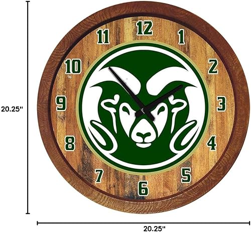 Miniatura 292 de The Fan-Brand NCAA Oklahoma Sooners: Faux Barrel Top Wall Clock Sports Team Bar Sign Décor - Home Man Cave, Party Decoration - Made On Demand