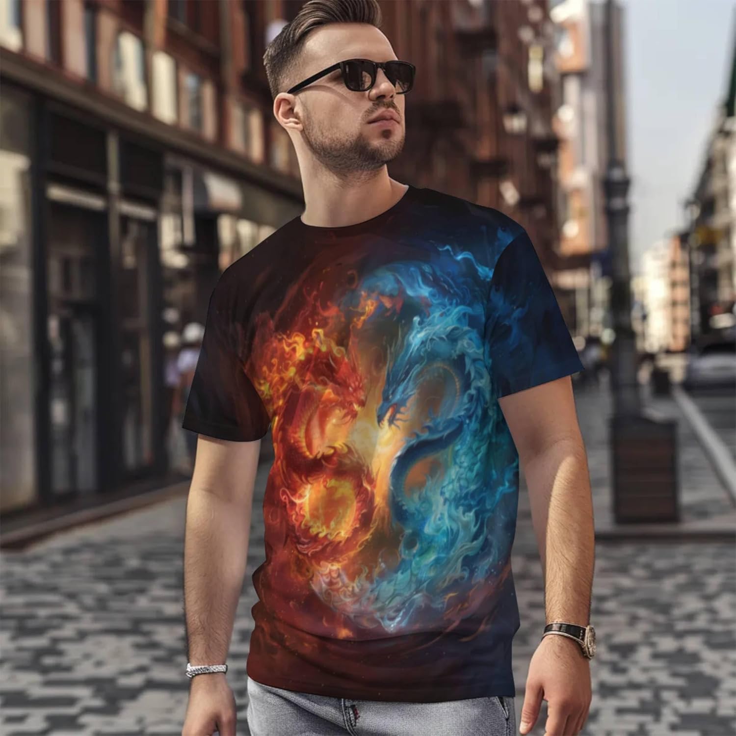 3D Pattern Print T-Shirt with Breathable Cool Lightweight Flexible Easy to Match Diverse and Stylish Casual Wear - Image 6