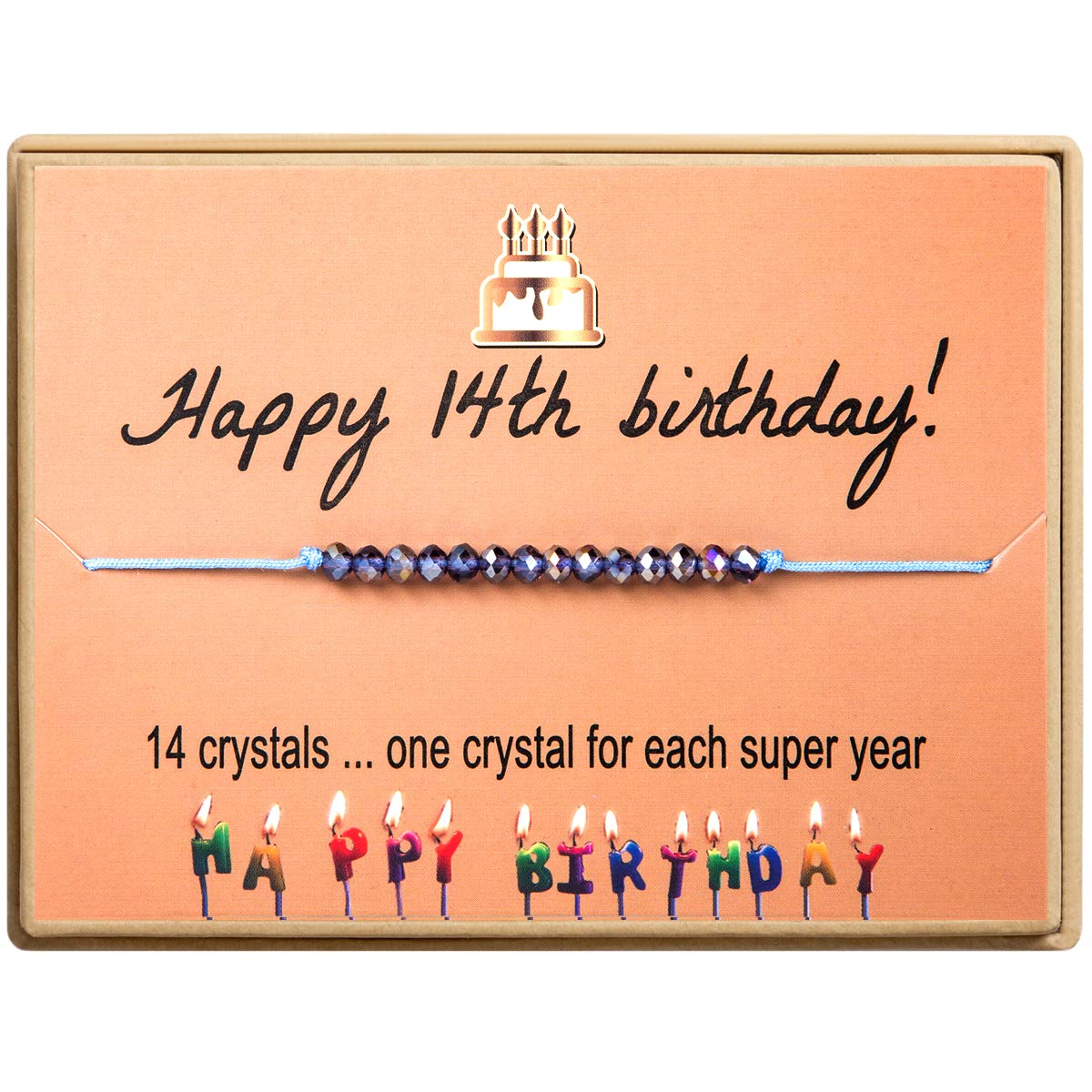 KGBNCIE Happy Birthday Bracelet Gift for Teen Girls,Crystal Beads Bracelet Gifts for 10 Year Old Girl Birthday Jewelry