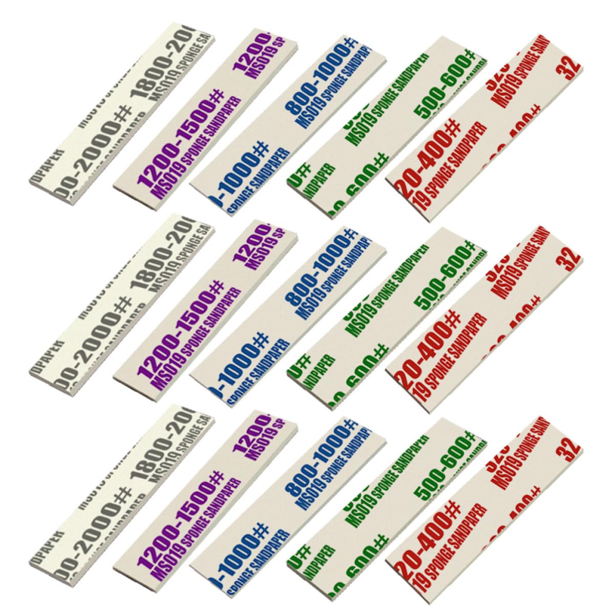 50 Pezzi Spugne Abrasive per Modellismo Accessori in Diverse Grane per Levigatura e Lucidatura di Piccoli Componenti in Plastica per Fai-da-te