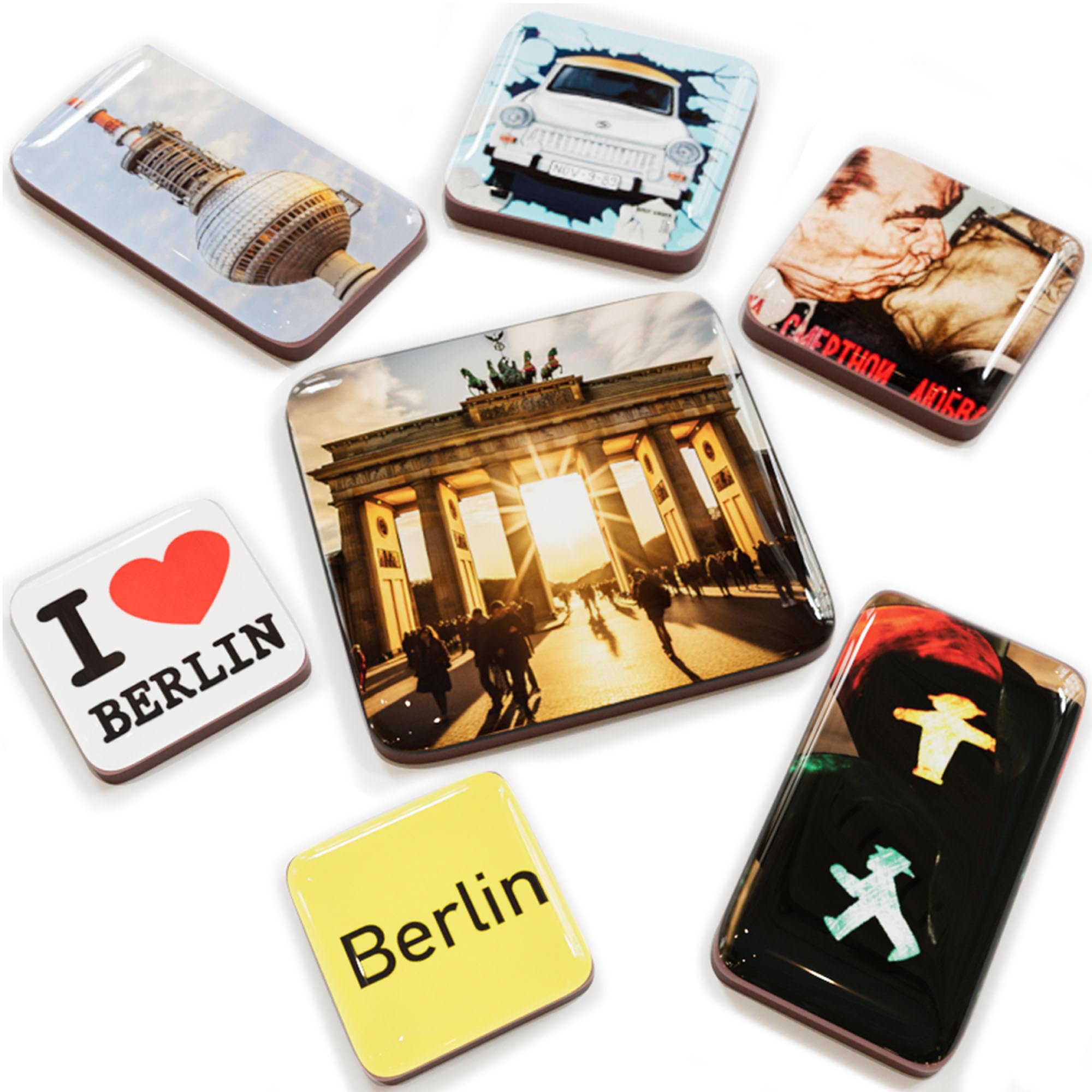 United1871 Berlin Souvenirs Fridge Magnets, Set of 7 – Magnets with Berlin Motifs as Berlin Keepsake, Suitable for Berlin Travel Voucher