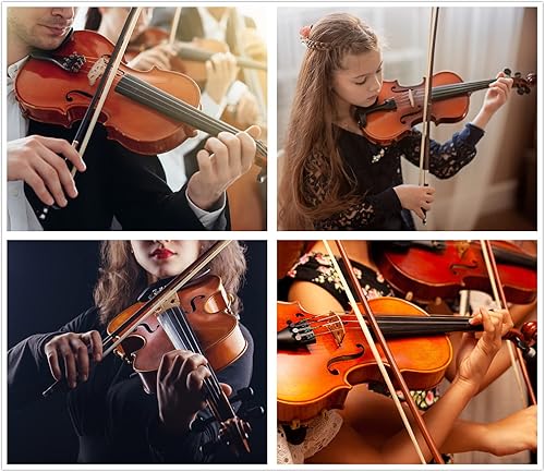 Vista 25 de Reposapiés para violín para tamaño 4/4 y 3/4, [imitación de grano de madera] Reposapiés de hombro para violín con cómoda almohadilla de espuma