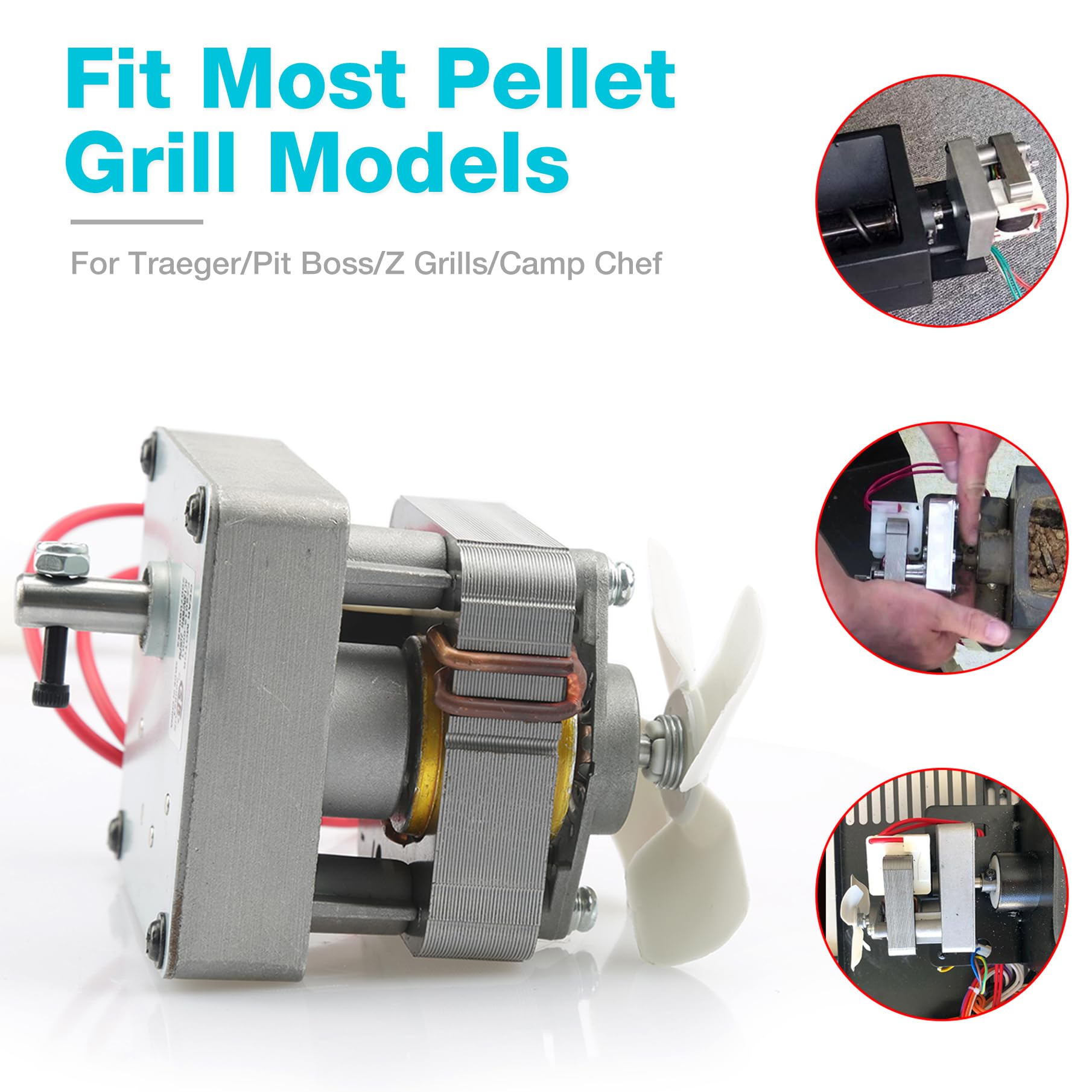 Besshepplo Schneckenmotor Für Pelletgrills - Ersatz Für Traeger & PitBoss 220V 2,5 U/min