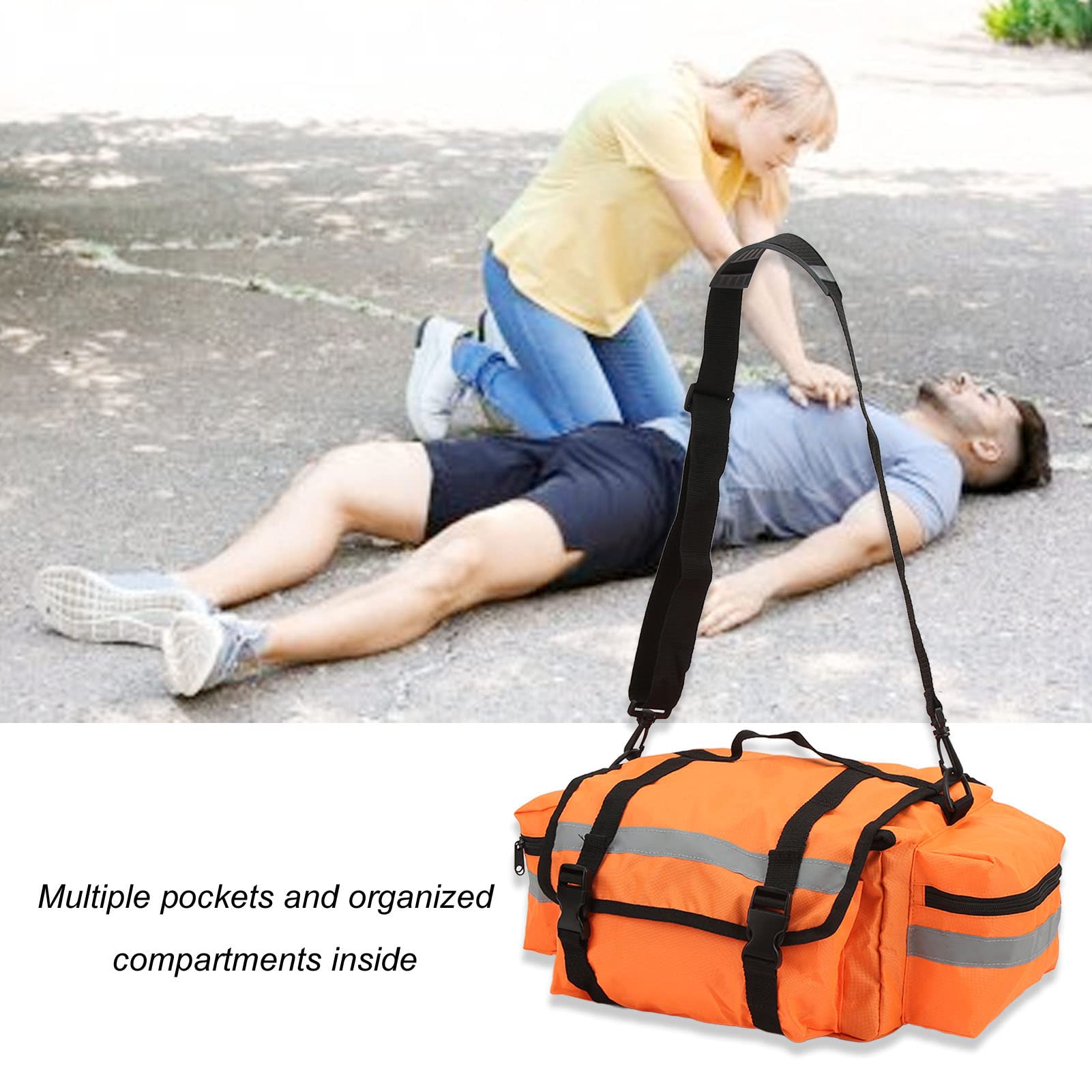 QANYEGN First Aid Kit, First Aid Trauma Kit, Large EMT Emergency Medical Trauma Kit, Orange