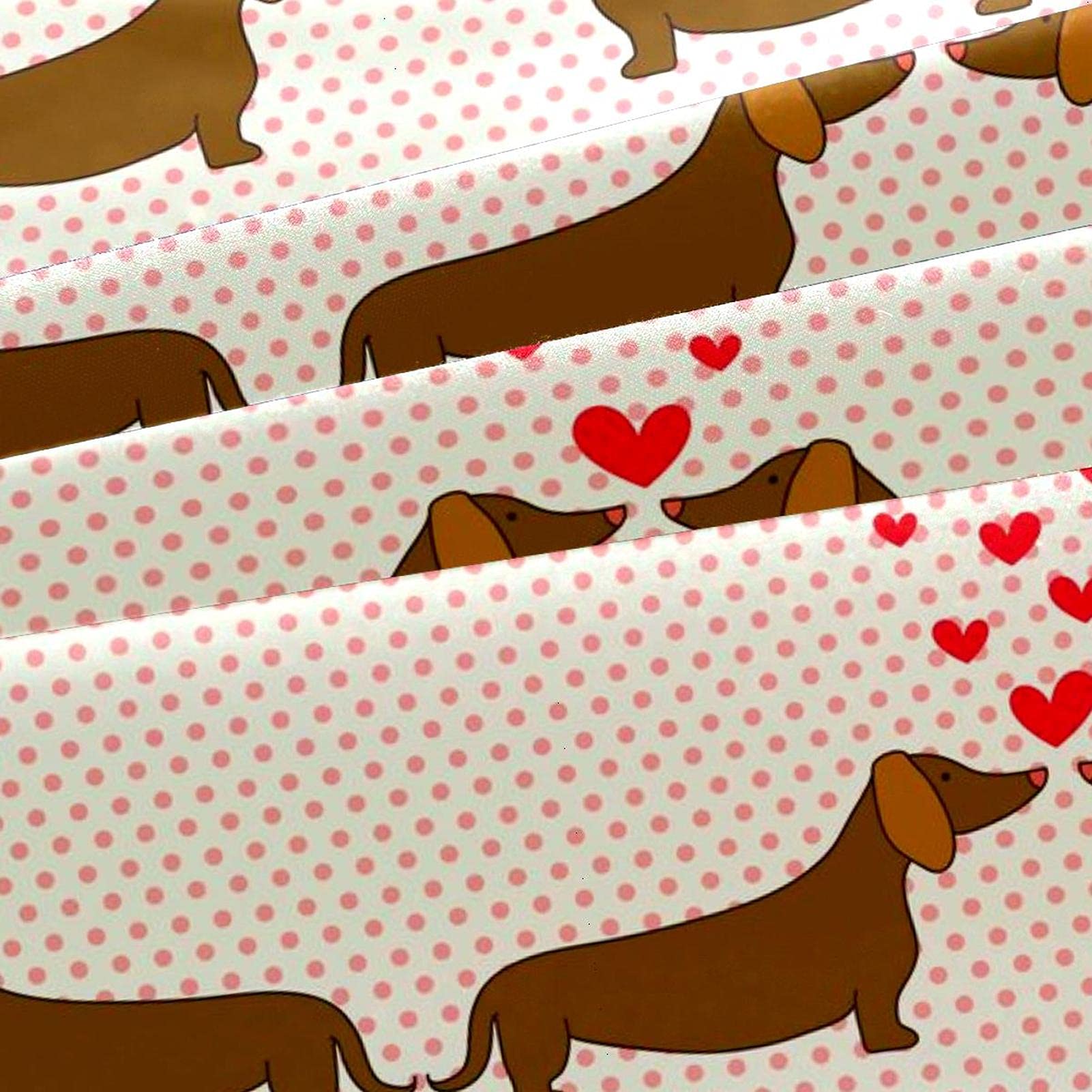 Kawaii Dackel Pärchen Bettbezüge, weiches Steppbettwäsche-Set mit Reißverschluss, pflegeleichter Tenel-Stoff, 3-teilig (1 Bettbezug + 2 Kissenbezüge)