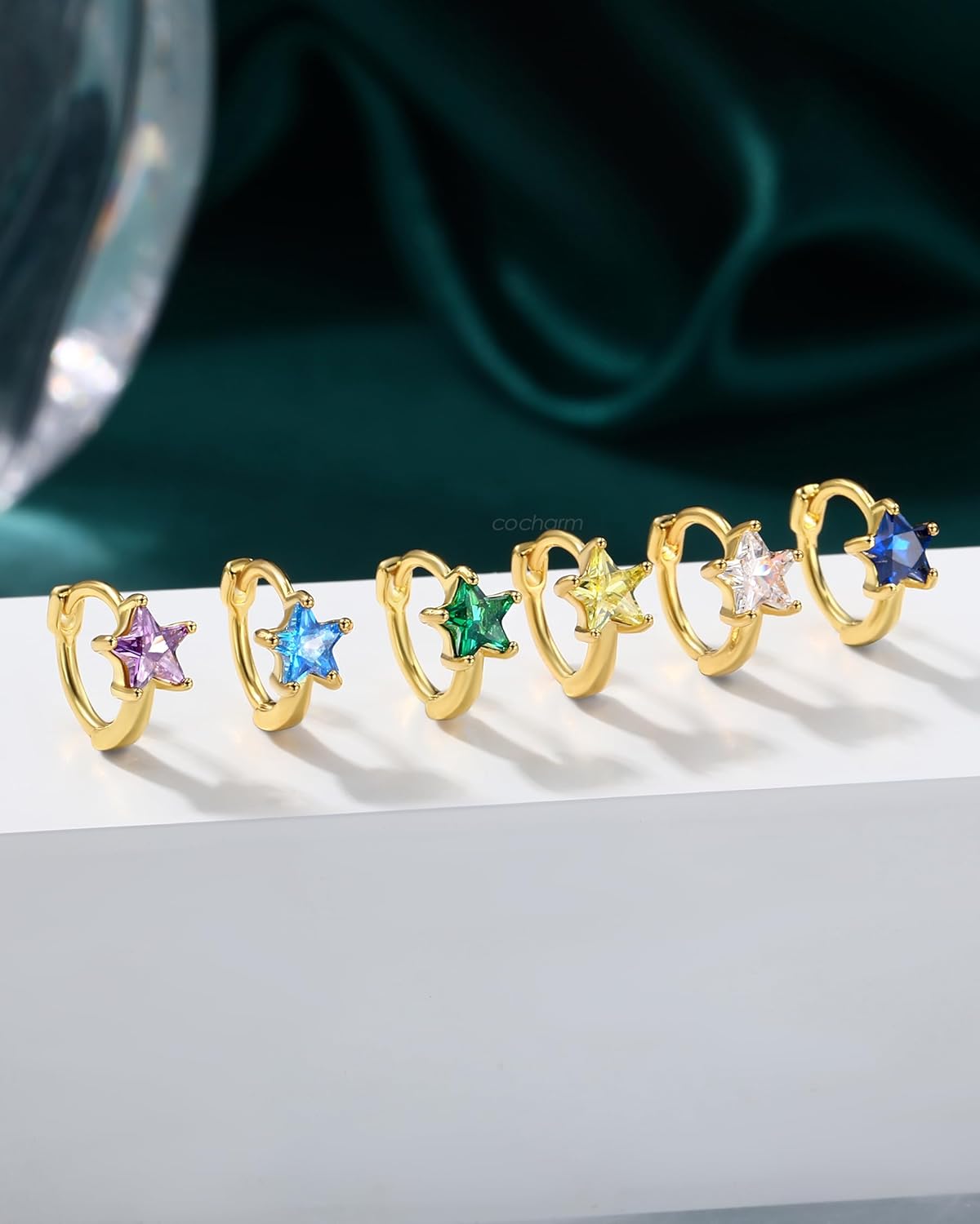 COCHARM 20G Star Rook Piercing Jewelry Huggie Rook Earring Gold Plated Lobe Earrings 6/8MM Helix Piercing Jewelry - Image 6