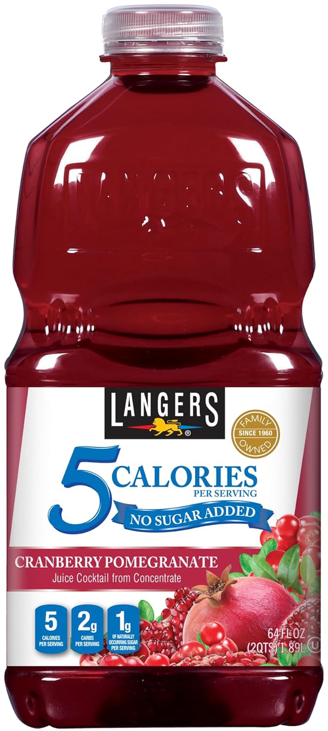 Langers 5 Calorie Pomegranate Juice Cocktail, 64 Fl Oz (Pack of 8)