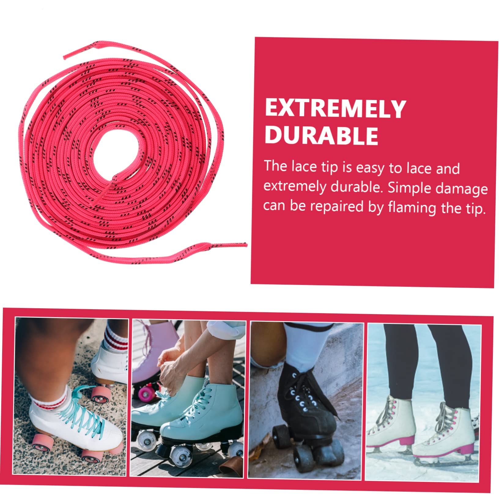 Holibanna Roller Skate Laces Waxed Shoelaces for Ice Skating Boys and Girls Roller Shoes Laces Polyester Shoelace