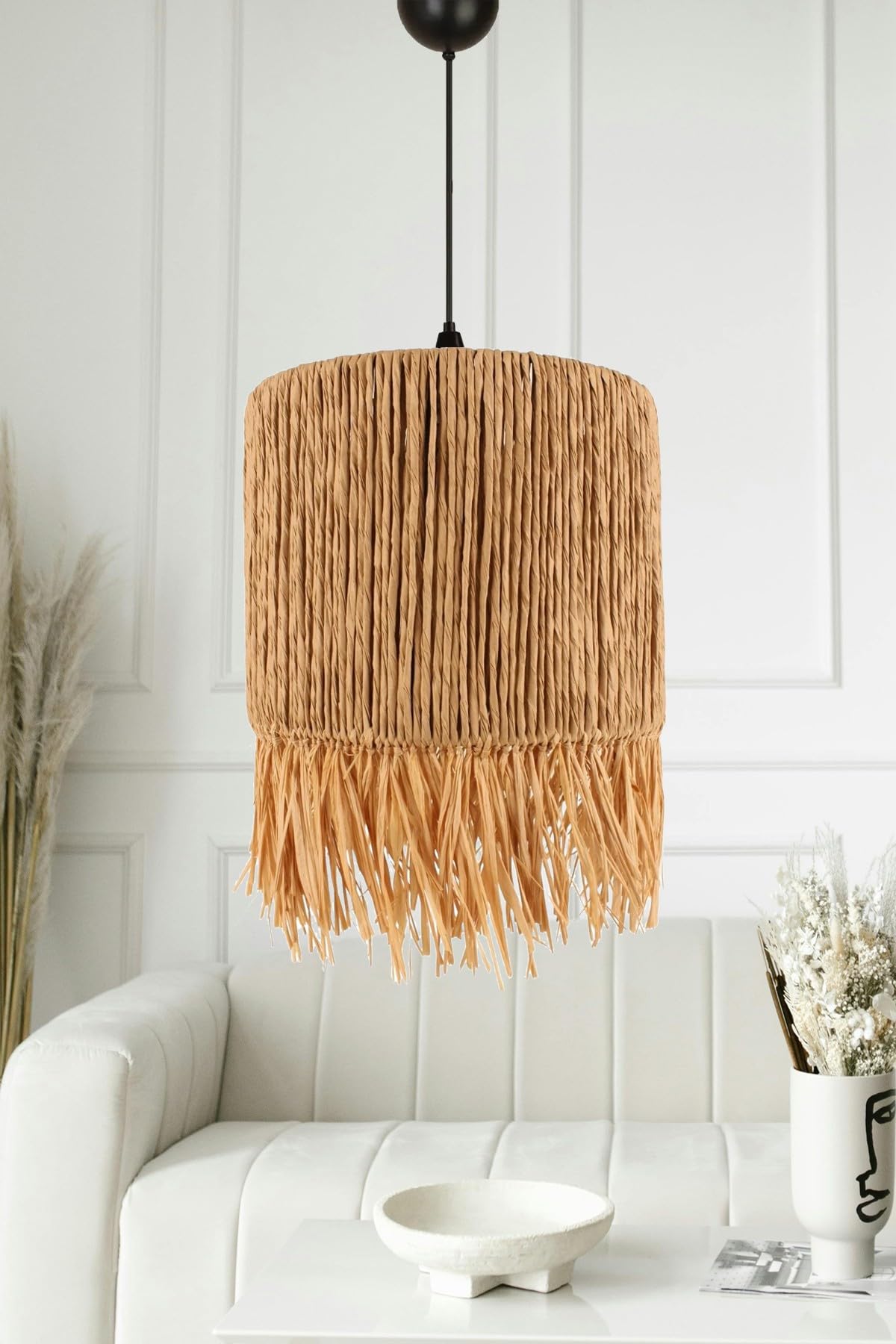 Lustre en chêne pour salle à manger réglable luminaire bohème Opviq