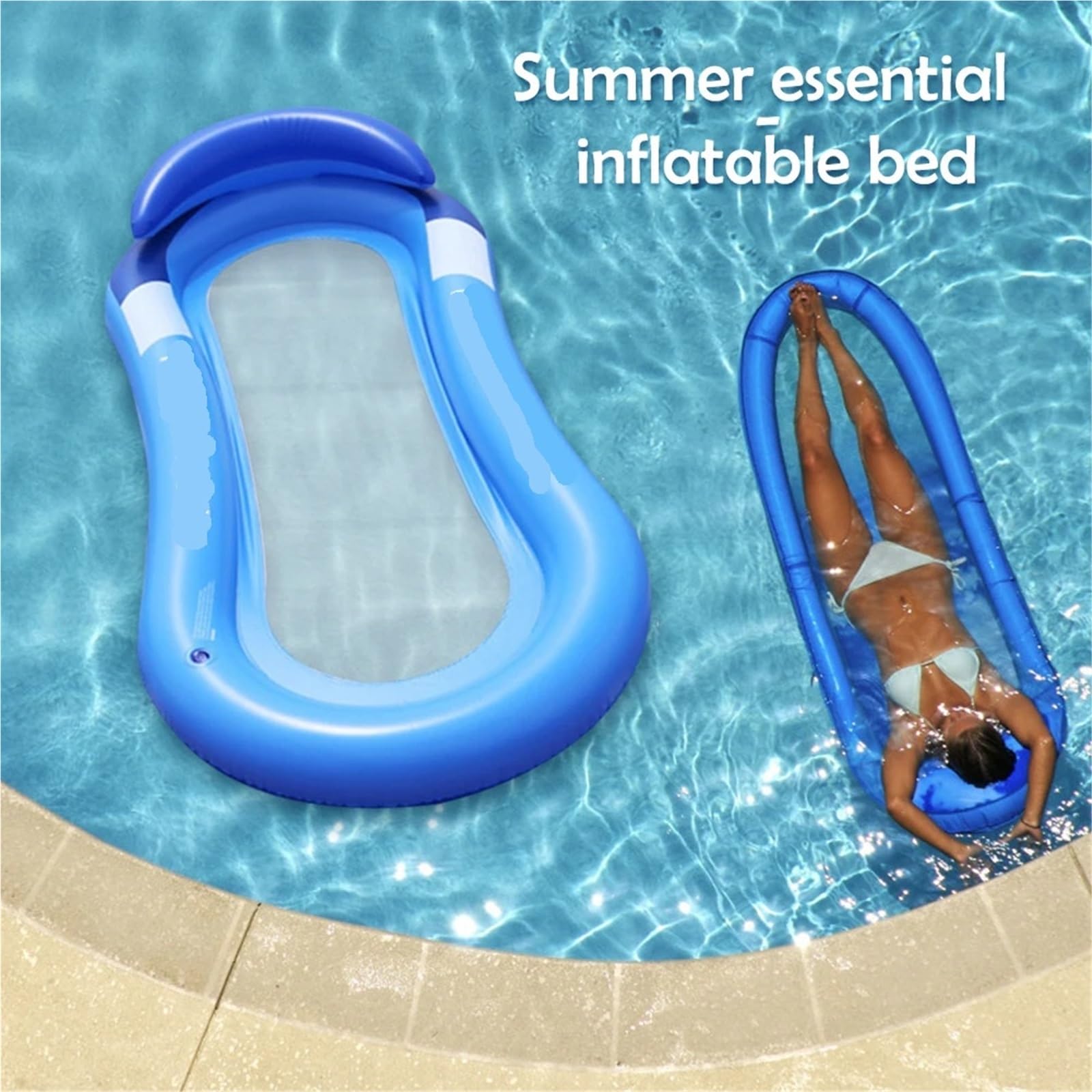 Hamac d'eau inclinable gonflable flottant matelas piscine extérieur pliable lit piscine