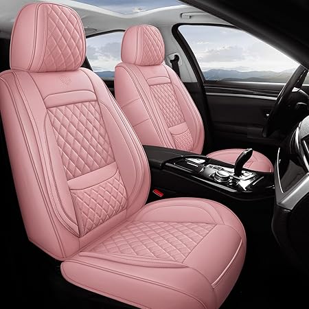 Car Seat Covers Otoez Pink Full Set, Universal Leather Seat Cover
