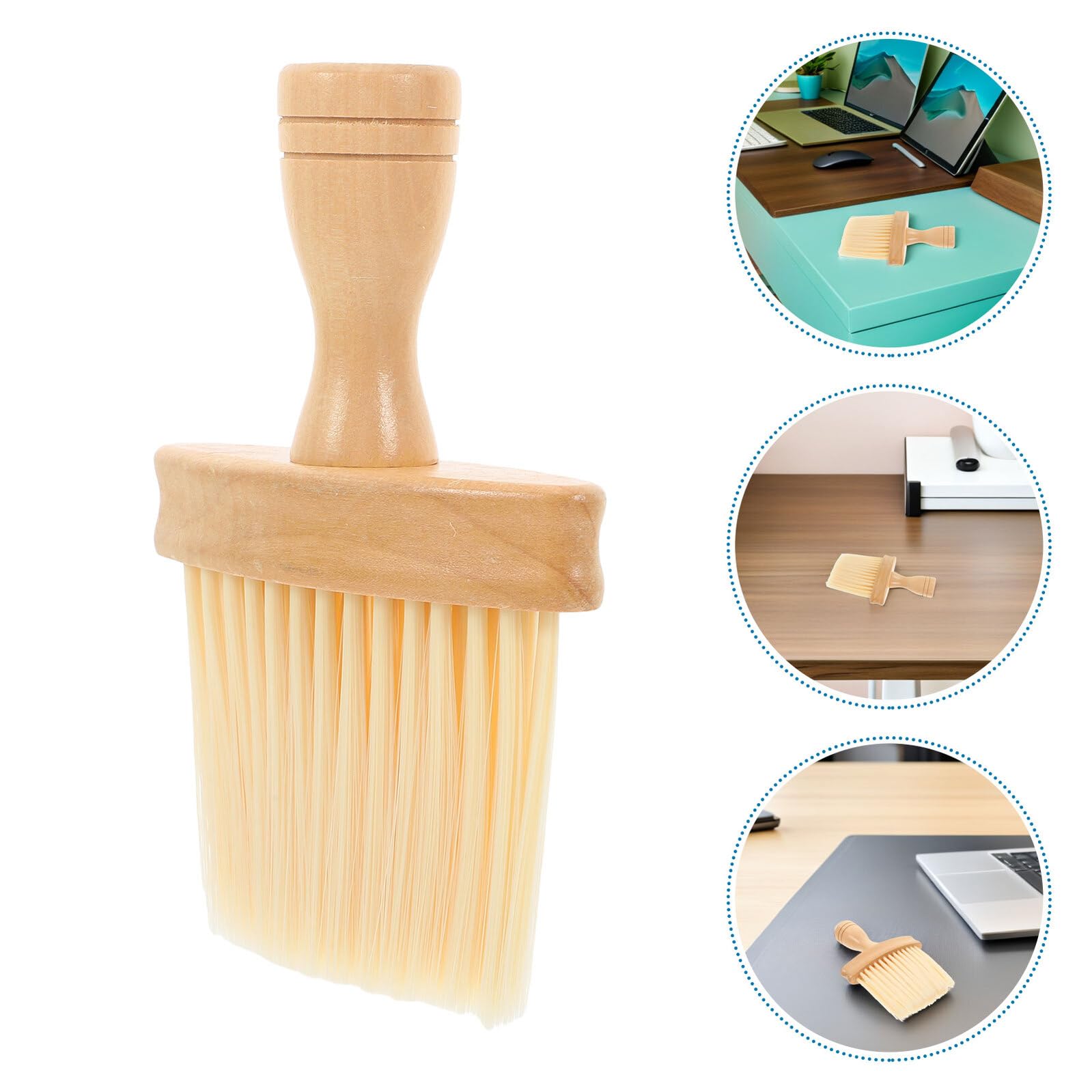 Holibanna Lot de 5 Brosses à Dépoussiérer en Bois pour Clavier et Voiture Nettoyage Précis des Interstices Manche en Bois Naturel Brosse Douce pour Ordinateur Portable et Piano Outil