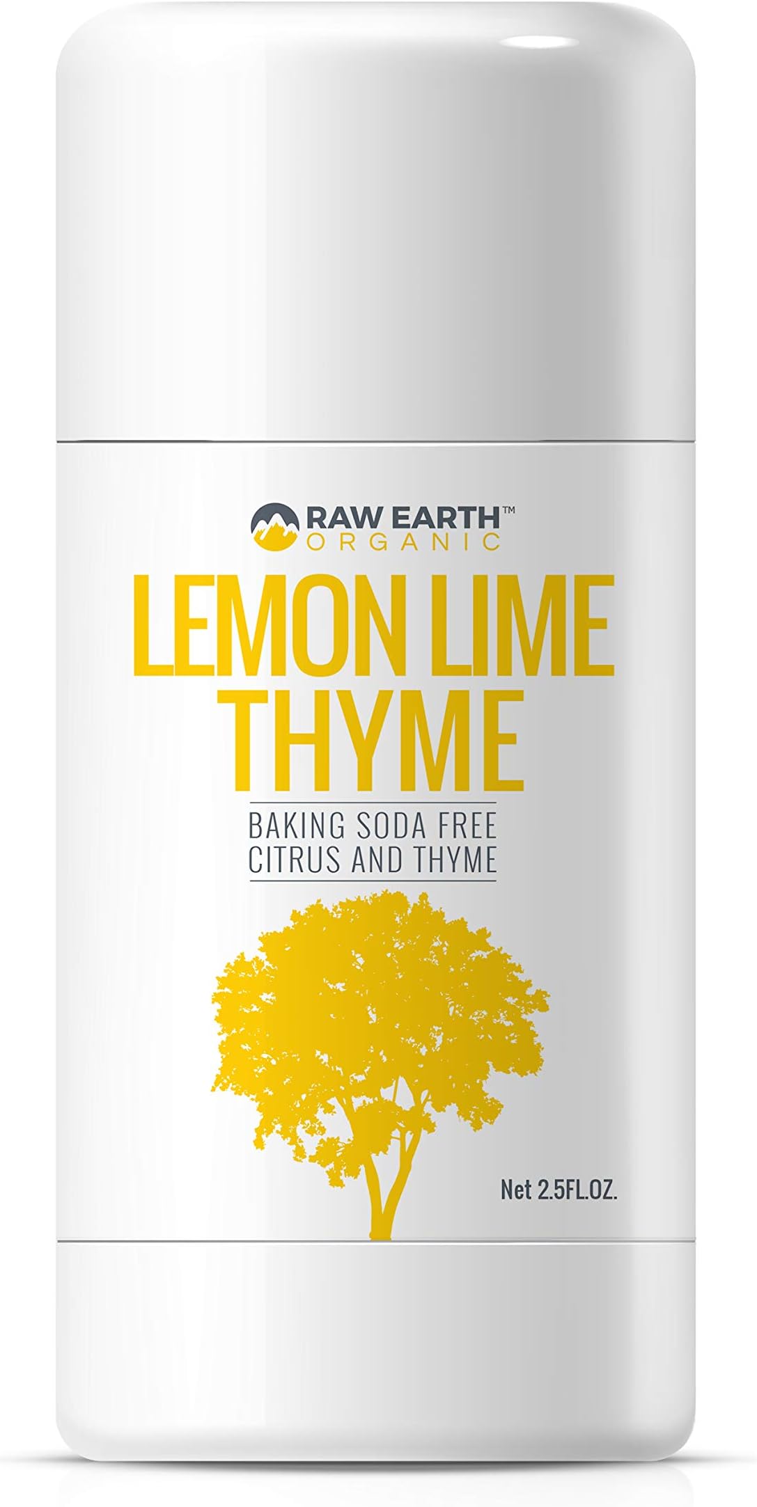 Raw Earth Organic All Natural Vegan Magnesium Deodorant - Baking Soda & Aluminum Free - Lemon / Lime / Thyme (2.5oz)