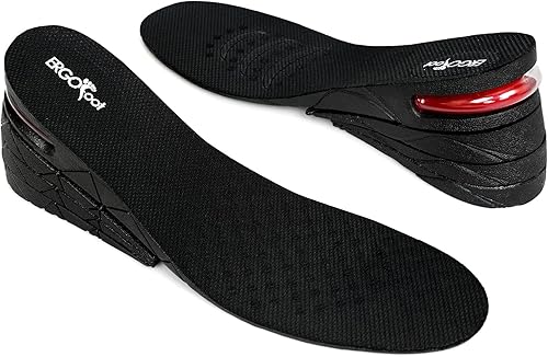 ERGOfoot 2 pares de plantillas de aumento de altura de 4 capas de 3.54 pulgadas con cojín de aire más alto