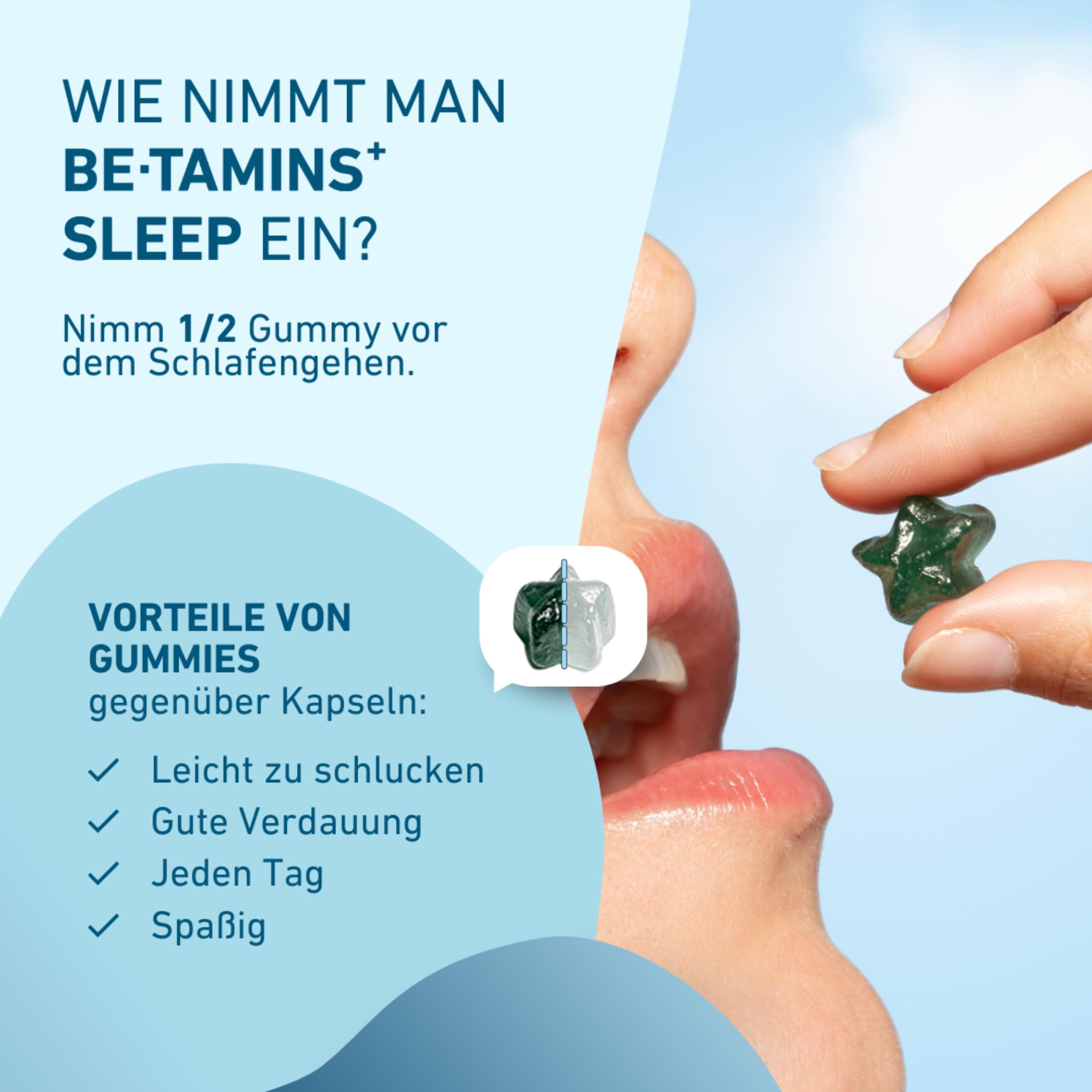 Melatonin Gummies für einen guten Schlaf – Zuckerfrei Vegan Erwachsene und Melatonin Kinder Sleep Gummies für Reduziert Schlaflosigkeit - Melatonin + Vitamin B6 + Magnesium + Passionsblume 60u