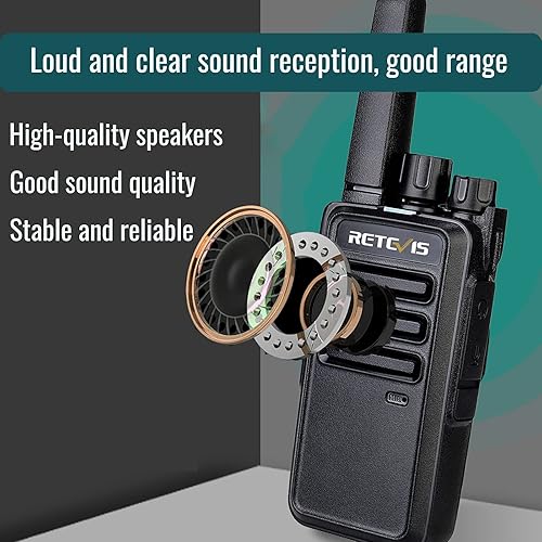 Miniatura 6 de Retevis RT68 Walkie Talkies recargables (paquete de 6) paquete con micrófono de altavoz impermeable IP54 (paquete de 6), radios portátiles de dos