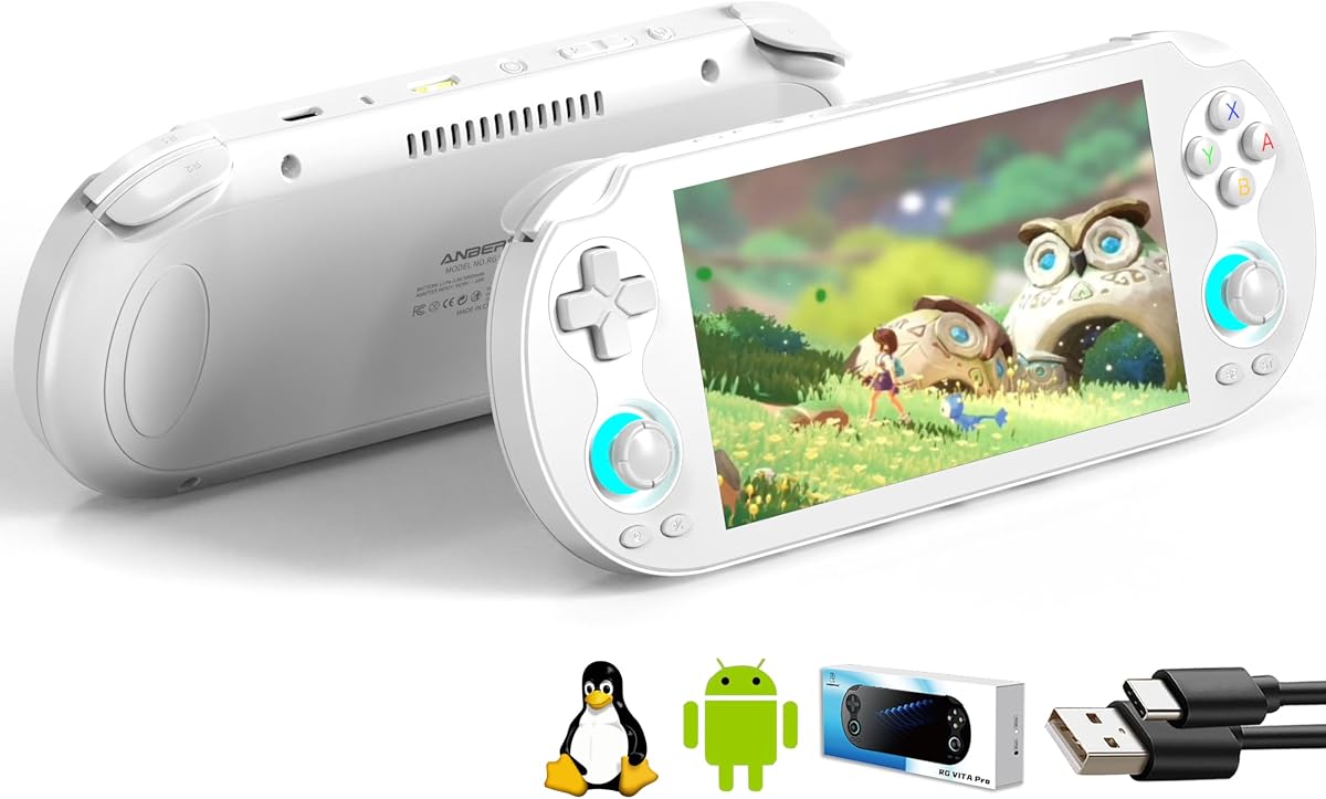Aivuidbs RG VITA PRO Handheld Game Console RK3576 RGVITA PRO Dual OS Android 14 and Linux System 5.5" IPS INCELL touchscreen 5000mAh Supports WiFi Bluetooth HDMI
