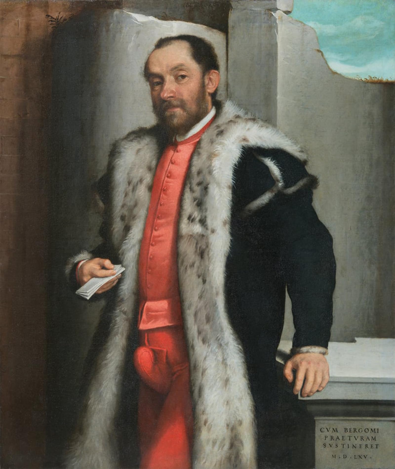 POSTERIIk Vintage Classic Picture Landscape Artwork Portrait of Antonio Navagero by Battista Moroni Portrait Canvas Painting for Office Home Decor 60x90cm