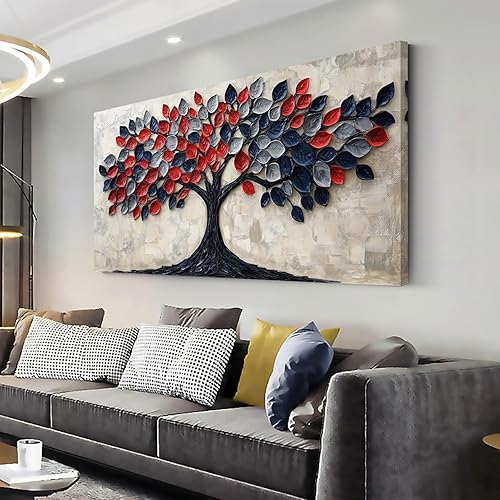 Miniatura 16 de ZOMNAI Pintura al óleo de bosque nebuloso y misterioso de otoño para sala de estar y oficina, obra de arte vintage y retro en lienzo, estilo Arte de