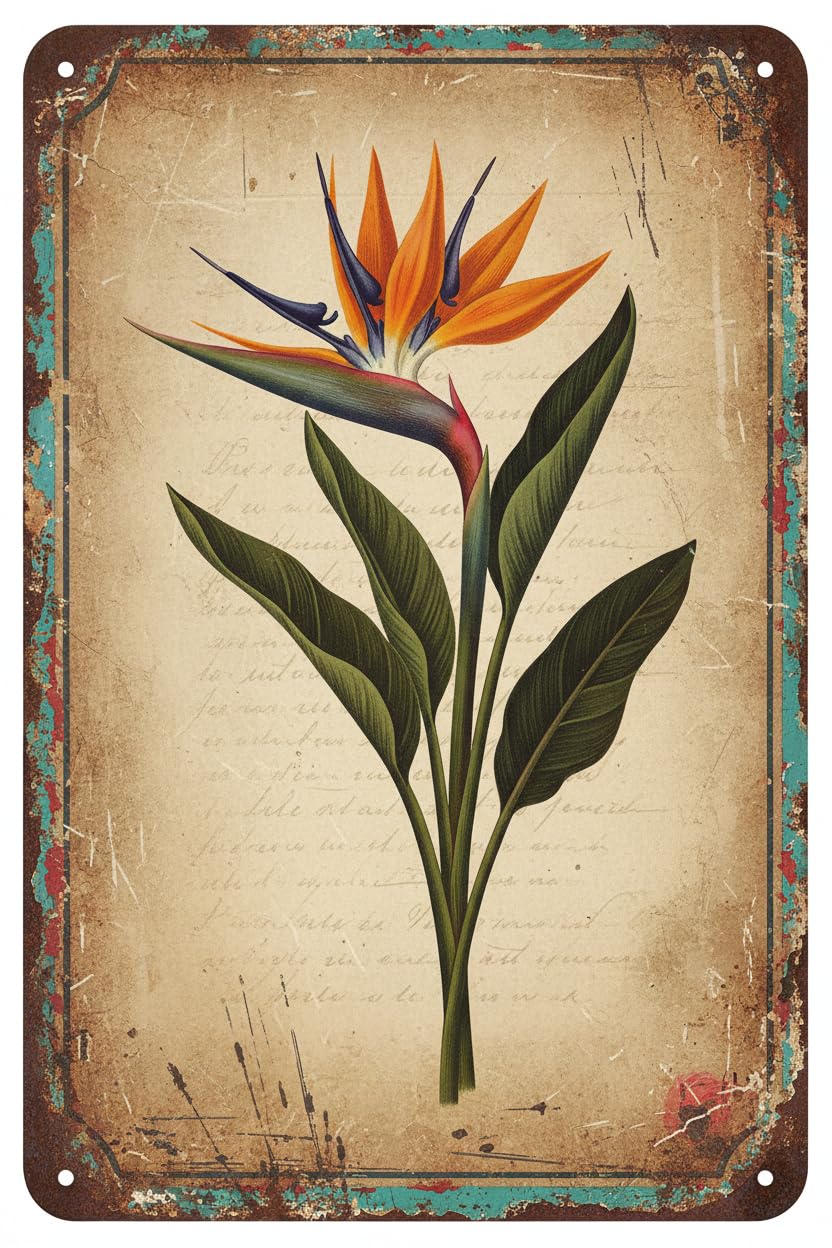 Retro Flower Garden Painting Flowers Tin Sign Vintage Fresh Herbs Metal Plate Iron Painting Decor For Kit Home Decoration Vintage Nostalgic Mural Dimensions 8x12 INCH Signs Aluminum Plates Printed