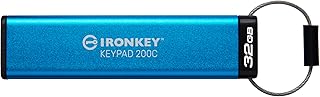 Kingston Ironkey Keypad 200 USB-C 32GB Encrypted Flash Drive | OS Independent | FIPS 140-3 Level 3 | XTS-AES 256-bit | BadUSB and Brute Force Protection | Multi-Pin Option | IKKP200C/32GB