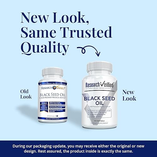 Miniatura 2 de Research Verified Aceite de semilla negra, 90 cápsulas blandas, aumenta la inmunidad, apoya la digestión, mejora la función respiratoria, prensado