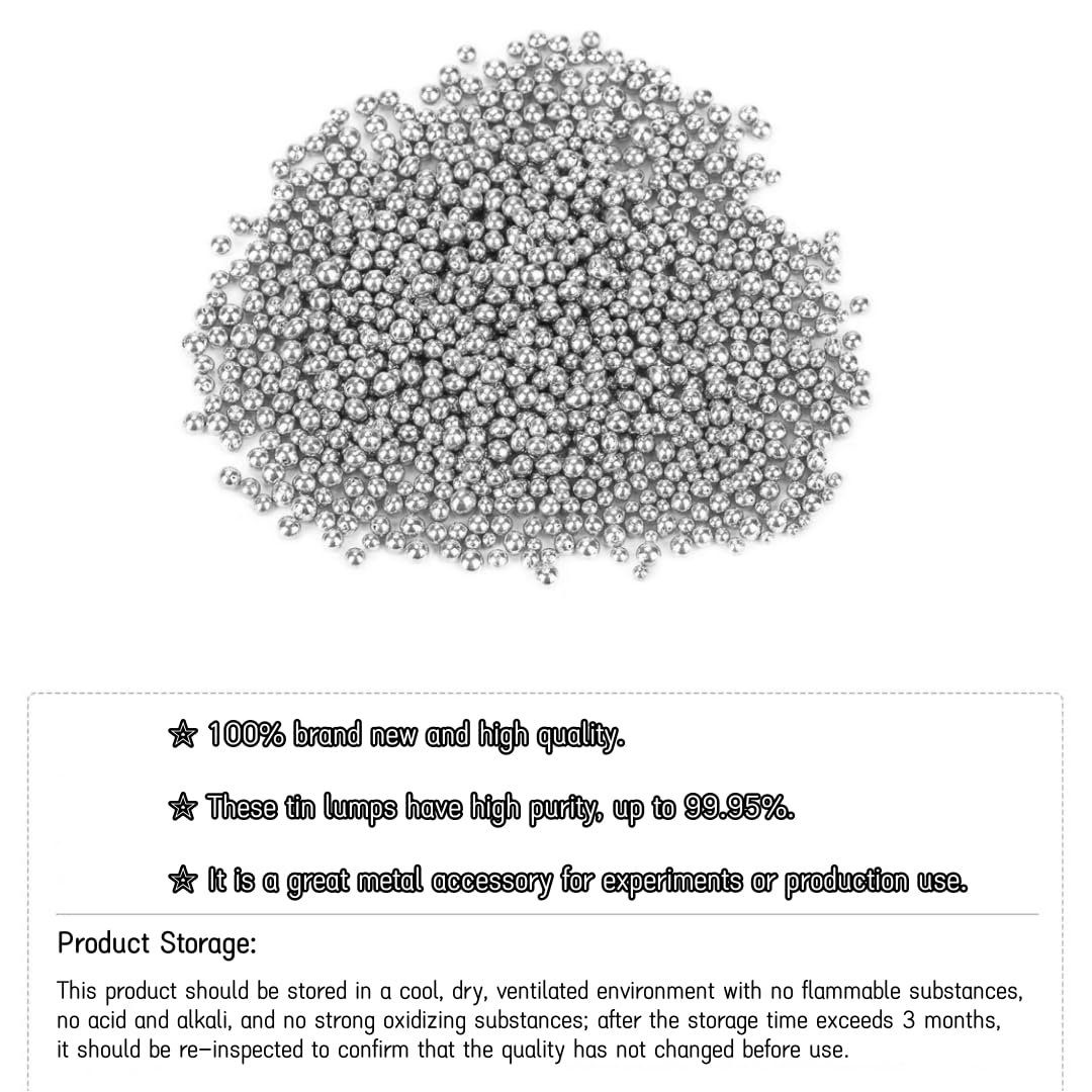 Grumo di Stagno Puro 100 g 99,95% Lingotto Sn per Esperimenti