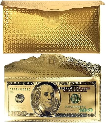 Miniatura 8 de 10 sobres de dinero con 7 billetes de dólar dorados para regalos en efectivo, sobre de billetes de 100 dólares, regalo de tarjeta de dinero, chapado
