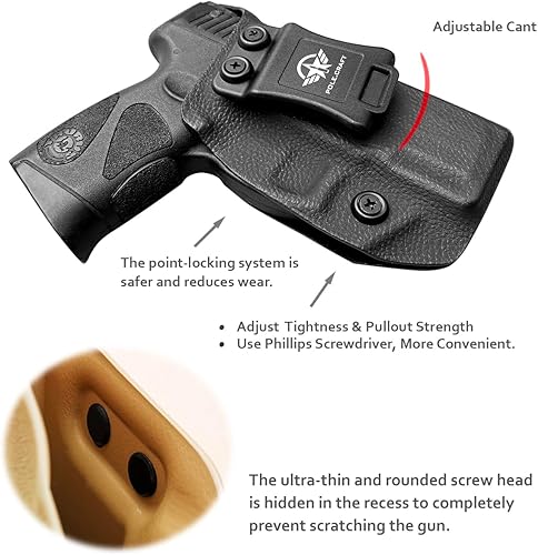 Miniatura 4 de IWB Dermatoglyph Kydex Pistolas Compatible con Glock 19 Glock 17  Taurus G2C G3C  Smith & Wesson M&P Shield 0.354 in .40  M&P 0.354 in M2.0 4"4.25"