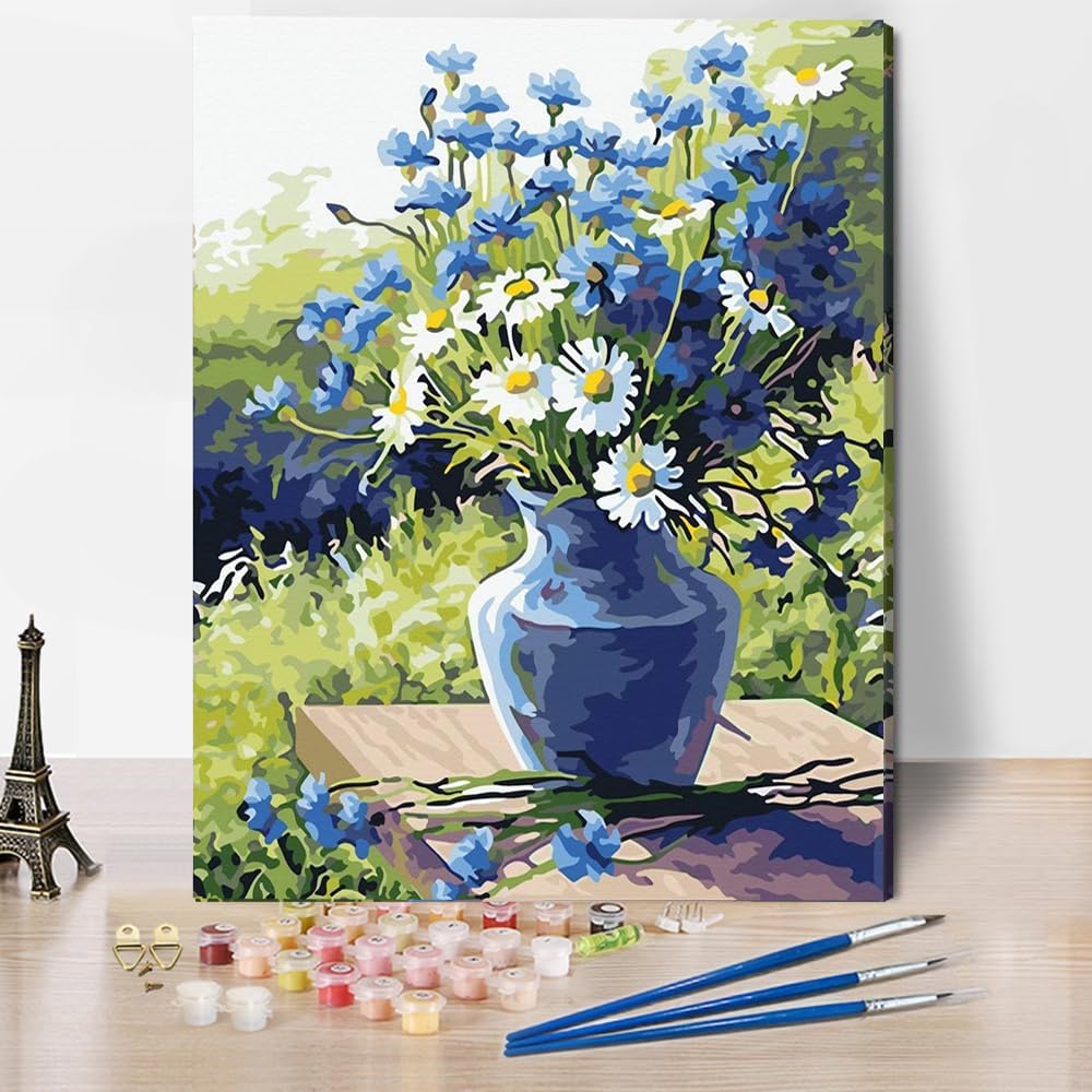 Mupmod Paint by Numbers for Adults, Flowers Adult Paint by Numbers Kits