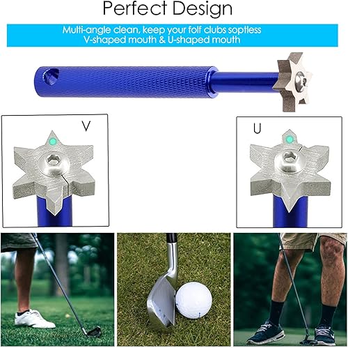 Miniatura 6 de VIPMOON Juego de herramientas de limpieza de golf, cepillo retráctil para palos de golf y 2 sacapuntas de ranura para palos de golf para U y V, kits