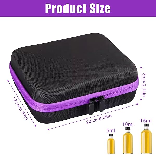 30 Bottles Carrying Storage Case,Ätherisches Öl Tragetasche Hard Shell Shockproof Essential Oil Case Waterproof EVA Travel Bag pour 5ml, 10ml, 15ml Bottles - 3