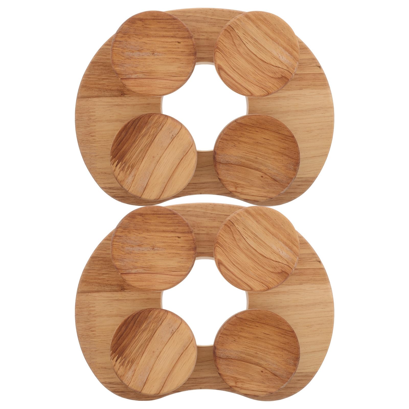 SHINEOFI Sauna Holzkissen mit 4 Drehscheiben, Ergonomische Nackenstütze