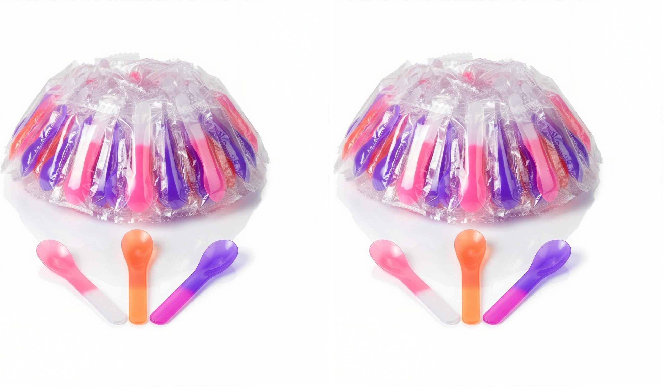 180 Pack Color Changing Ice Cream Spoons, 5.15 Inch Break-Resistant Spoons, Individually Wrapped Bulk Value Set for Catering &amp; Large Events - Event Pack - BPA Free