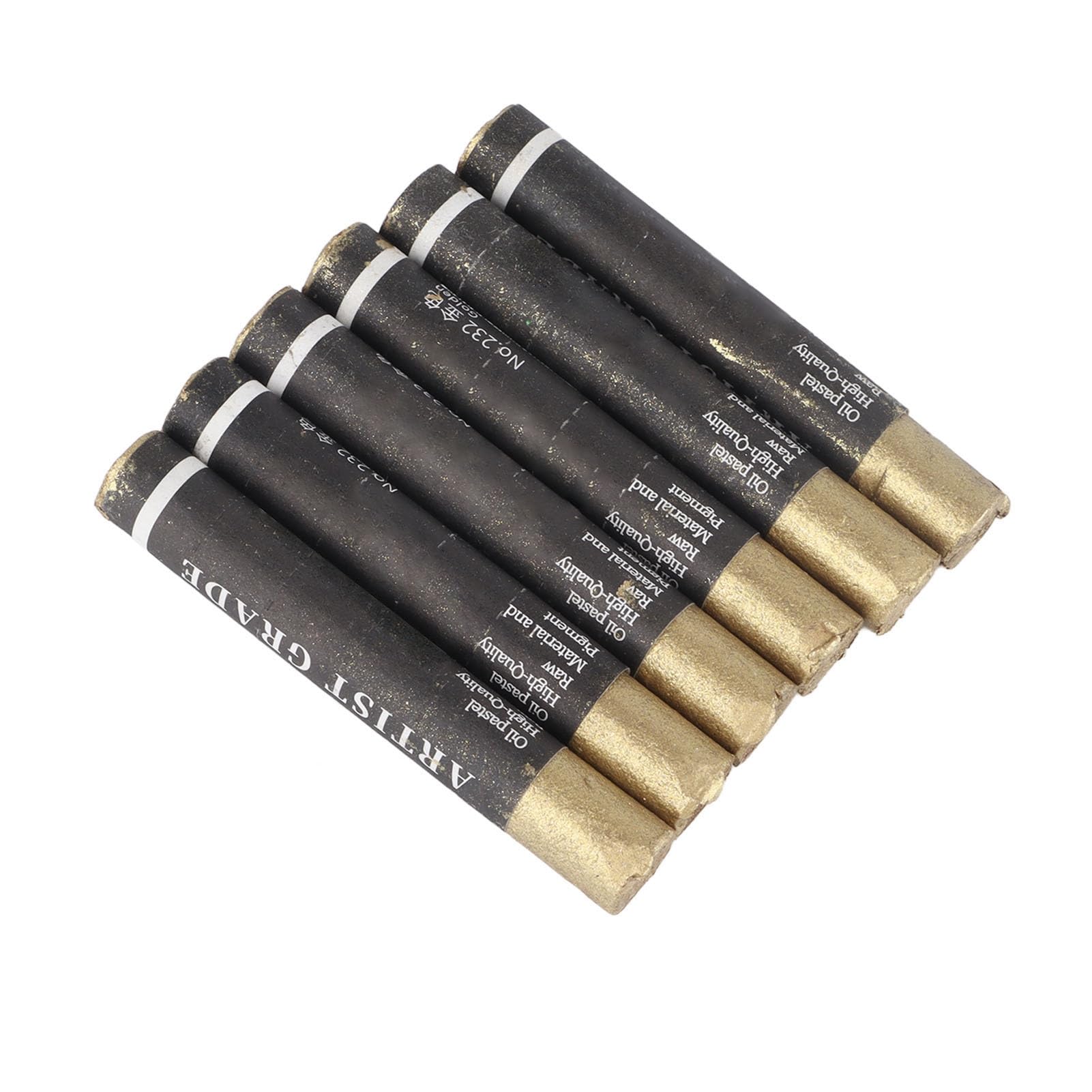 Pastels à L'huile Monochromes | Lot De 6 Bâtons Couleur Or | Texture Douce, Forte Couverture | Pour Artistes, Débutants, DIY