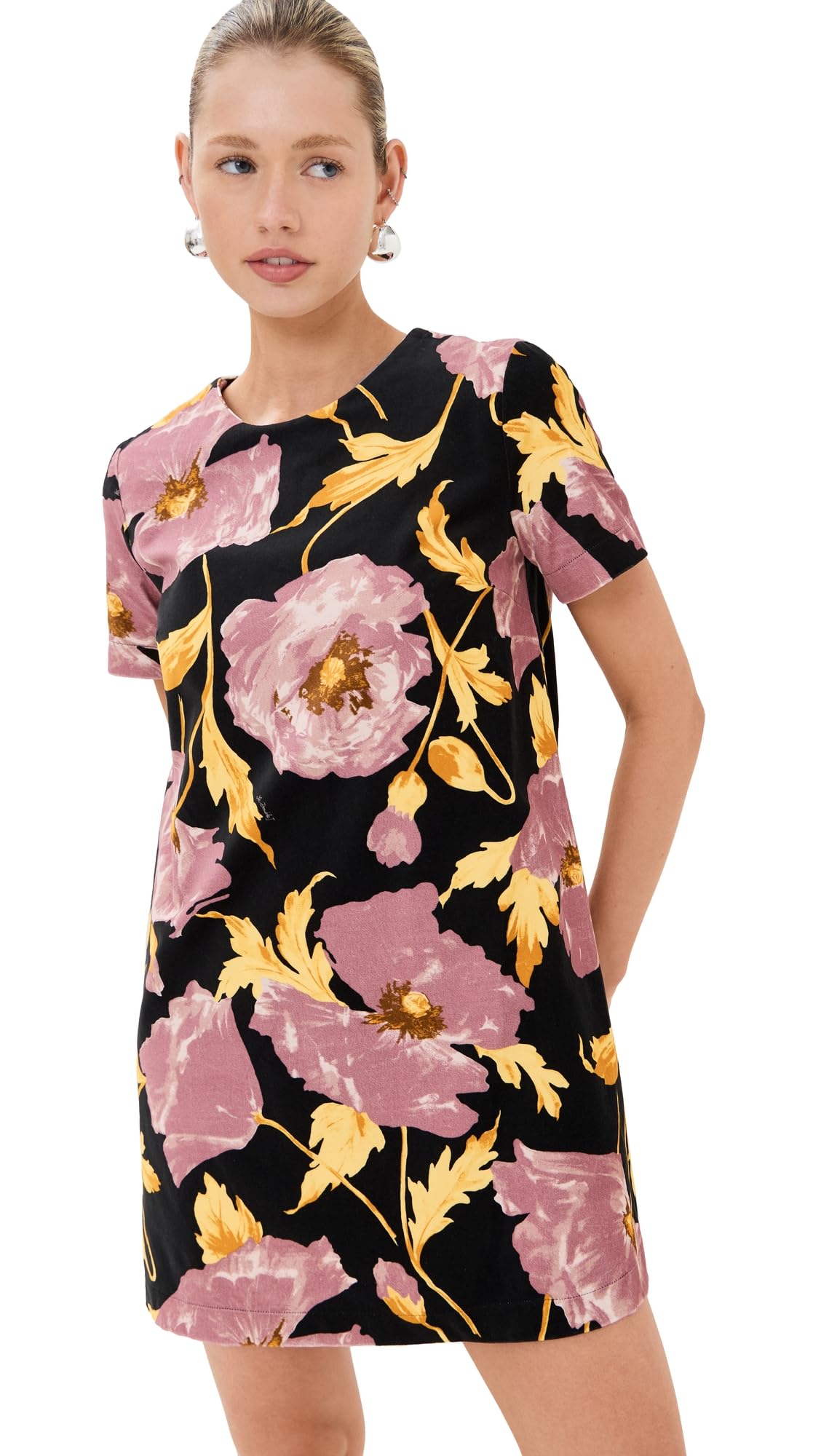 La DoubleJ Womens Velvet Mini Swing Dress
