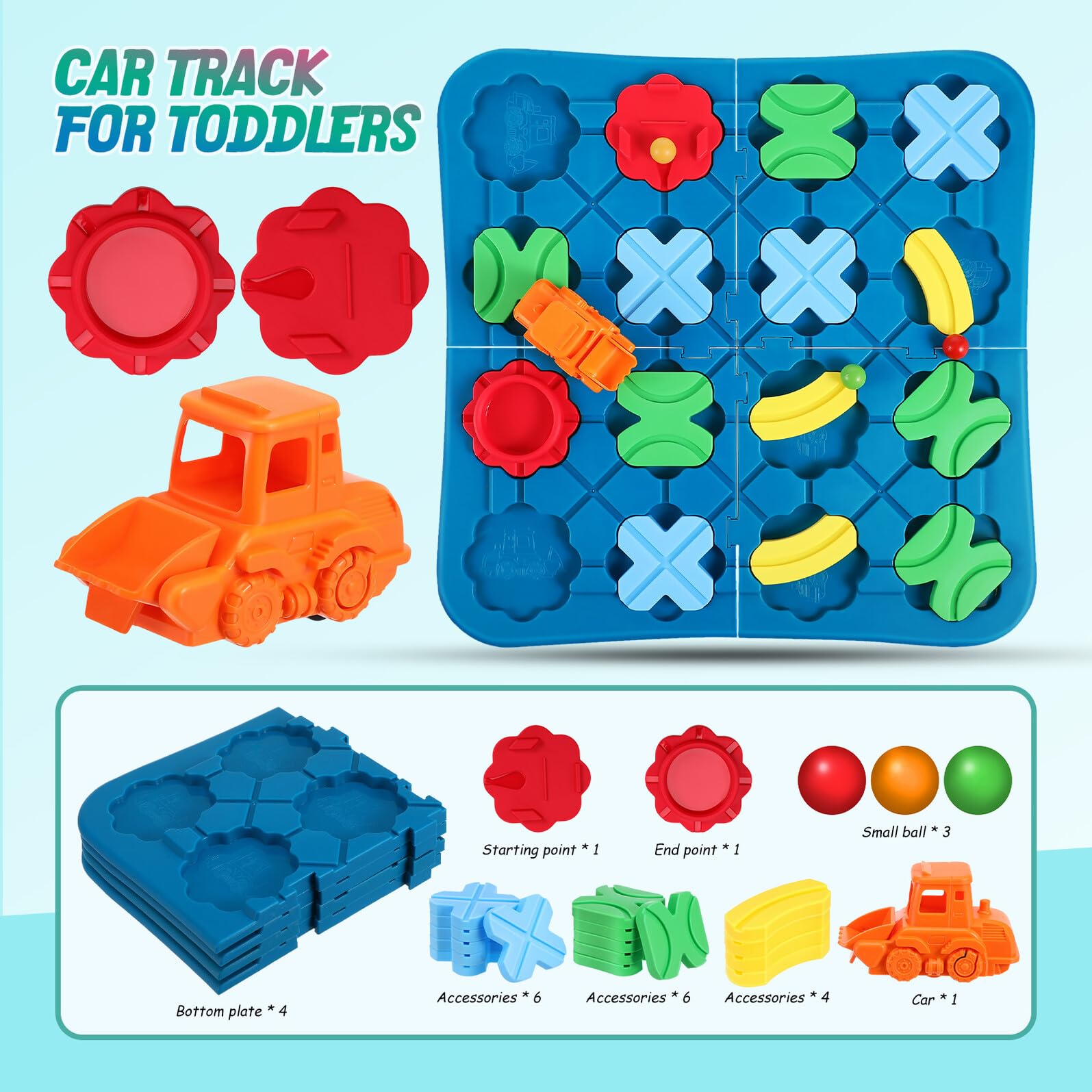 Pista de Rompecabezas de Carretera para Niños de Plástico | Juego Preescolar, Ligero Interacción Familiar, Actividad de Aprendizaje Temprano y Desarrollo