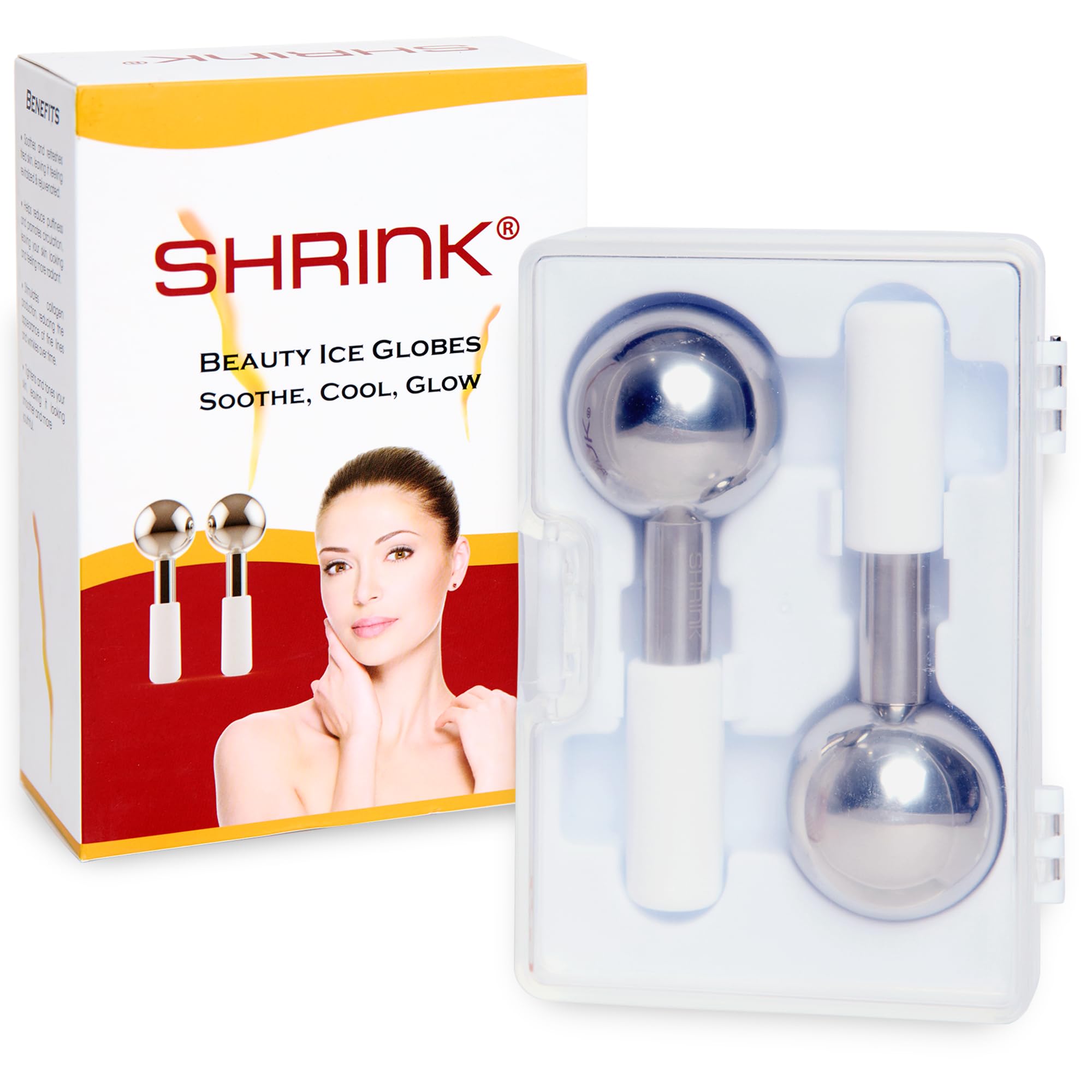 Shrink Ice Globes For Face, Metal Ice Rollers, Elevate Your Skin Care with Stainless Steel Cooling Massager for Face, Neck & Eyes, Fight Dark Circles, Wrinkles, Puffiness, Facial Skin Care Tool