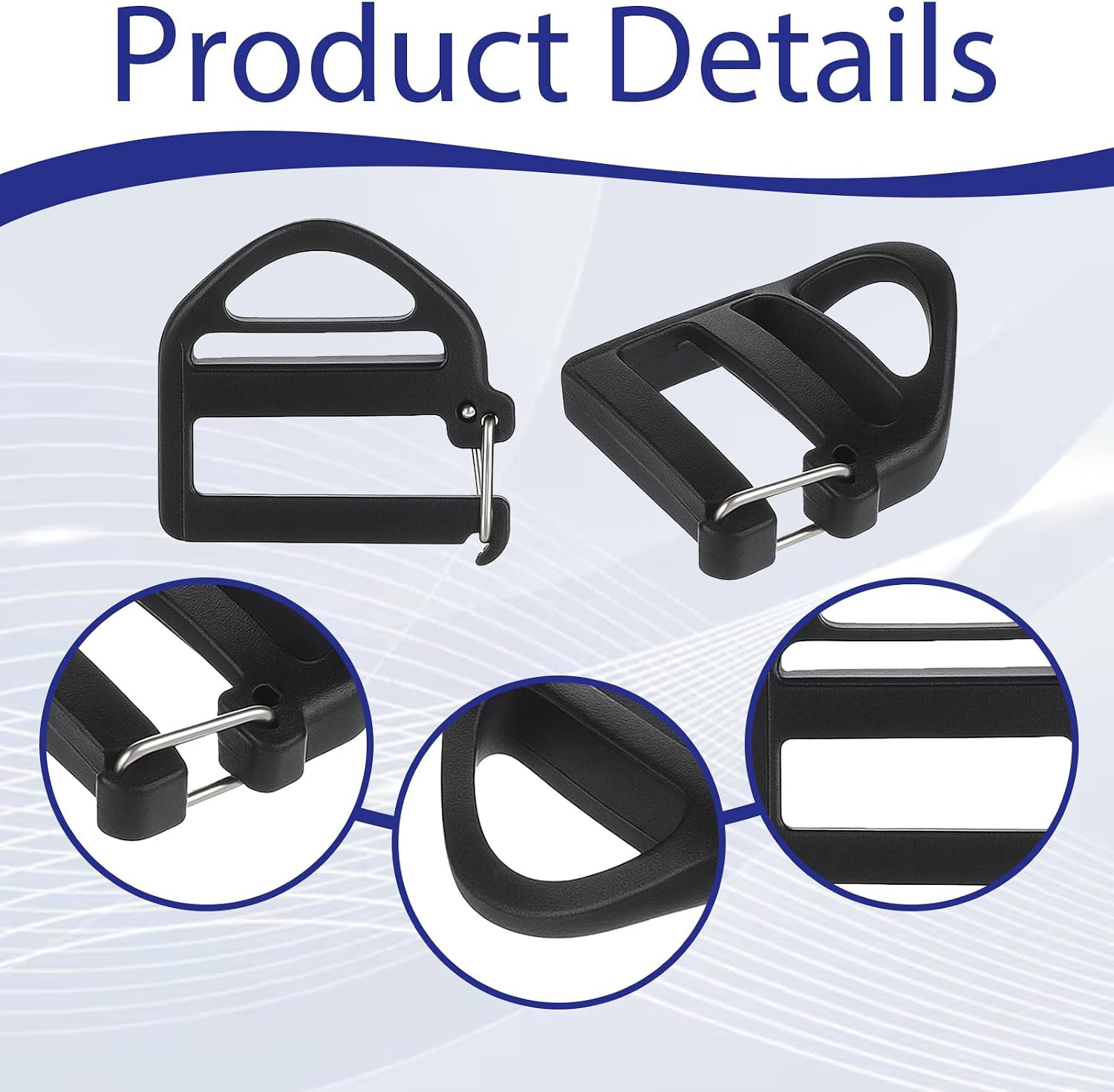 8 Pack Backpack Buckle Replacement, 25mm/1in Replacement Buckles Backpack Strap Clip with Open Lock for Bag Outdoor Equipment