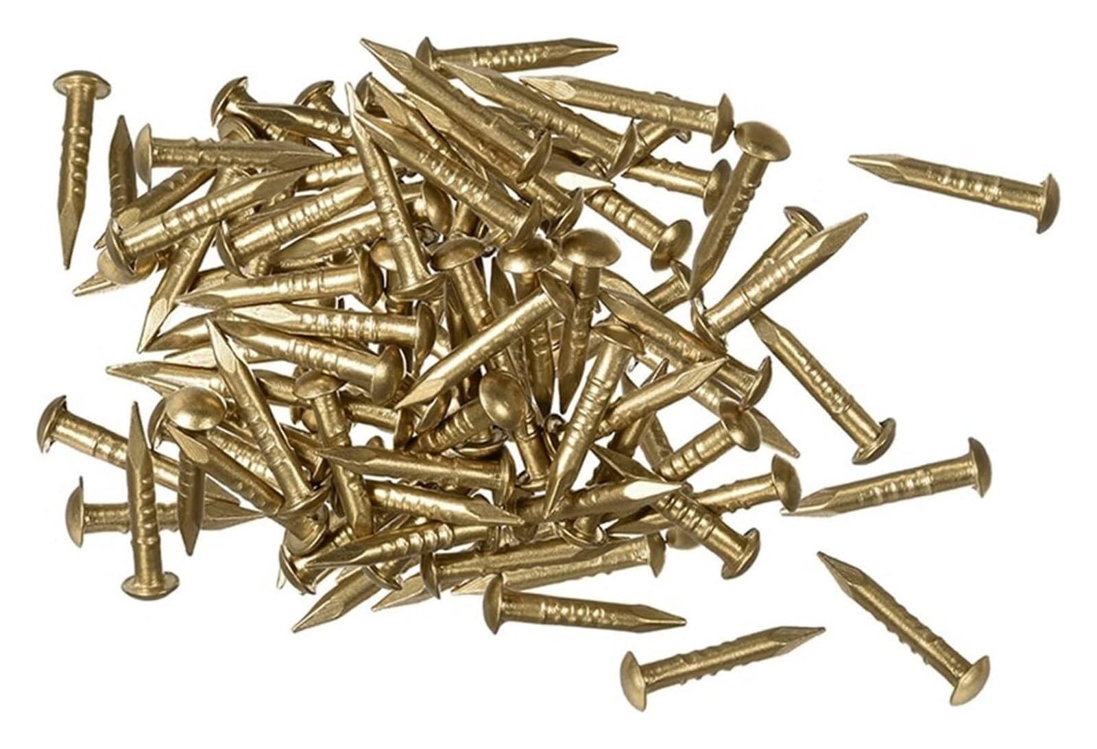 Małe gwoździe mosiężne, 100 szt. 1,5 x 10 mm Mosiężne małe miniaturowe okrągłe główki Małe gwoździe mosiężne do majsterkowania