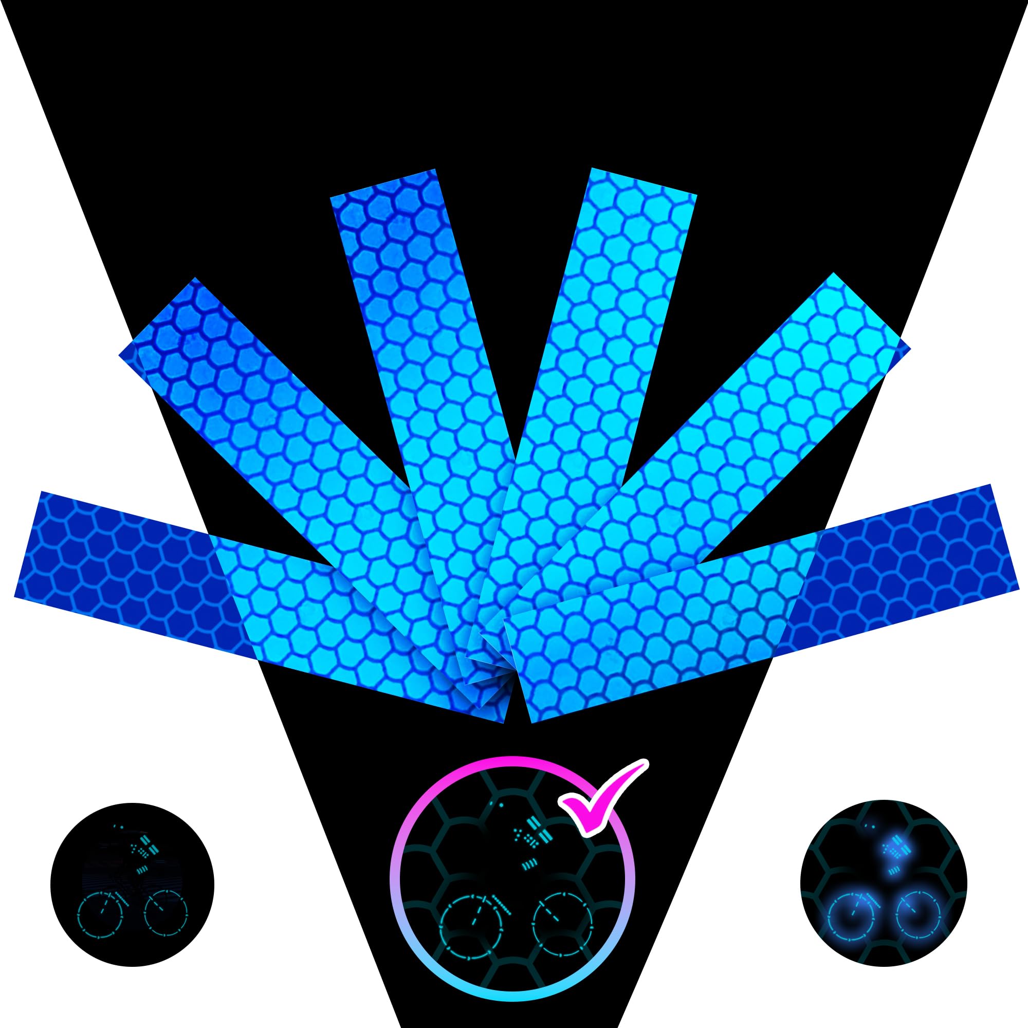 LOOM® Reflective Strips for Helmets &amp; Cars | 6pc | Gray-Red