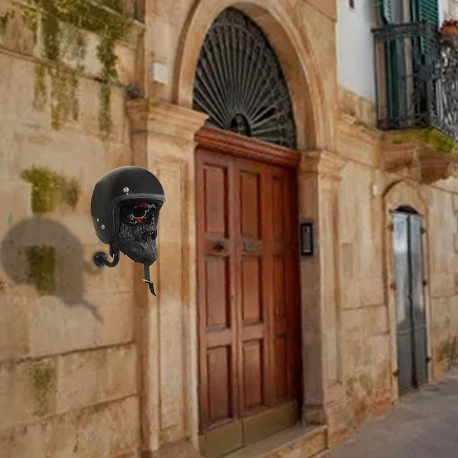 Support Mural Tête de Mort Compatible Moto, Vélo, Balles Baseball, Rugby